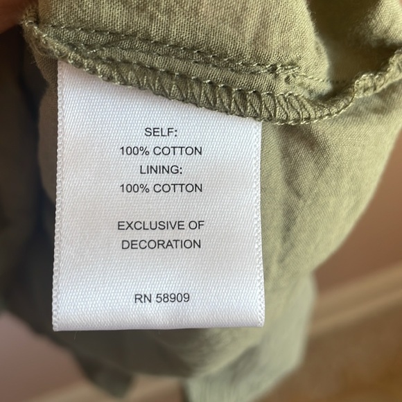 Olive green ruffle 3/4 sleeve midi dress - Picture 5 of 5